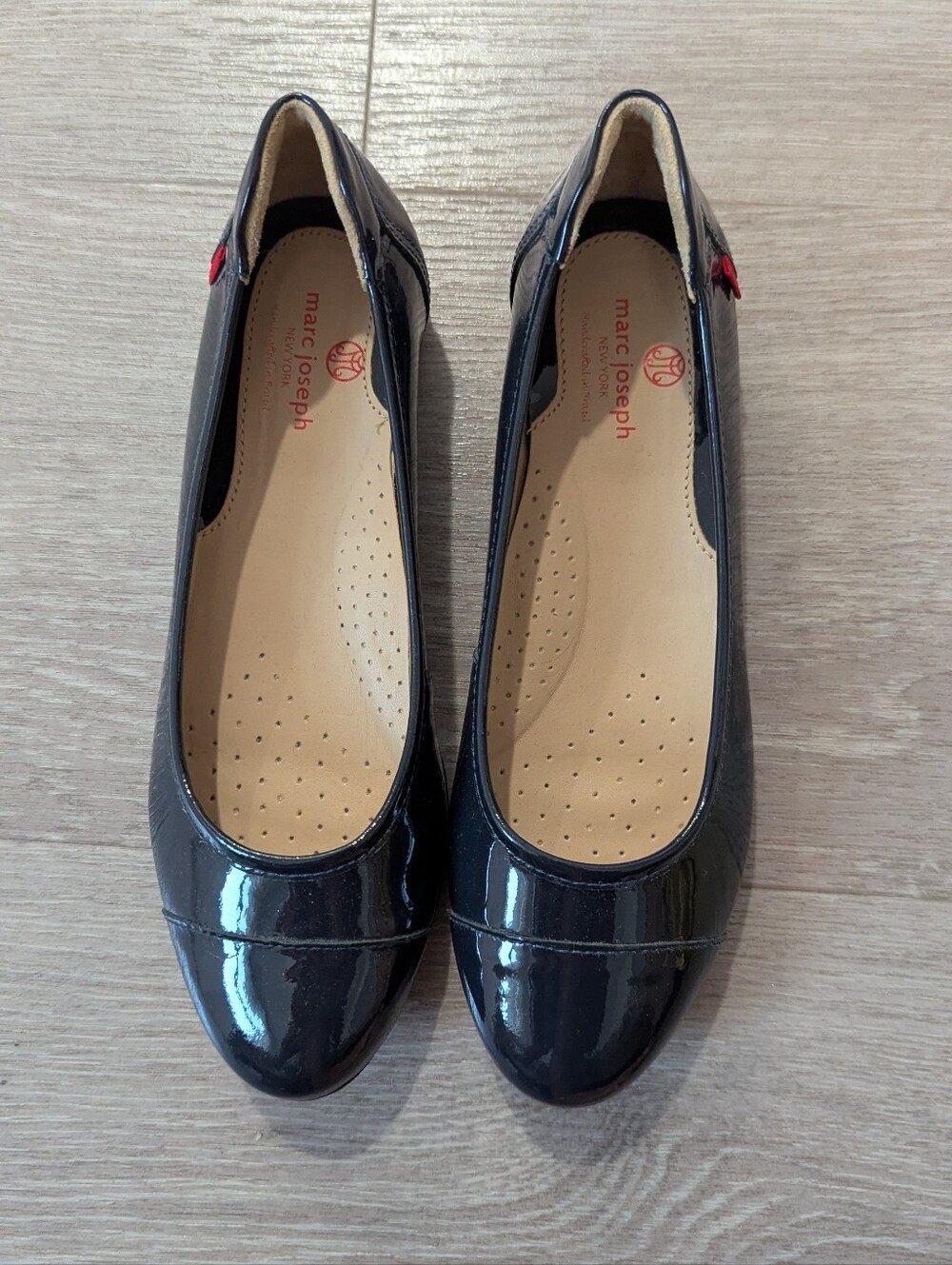 Marc Joseph Navy Patent Flats Size 7 NWOT!